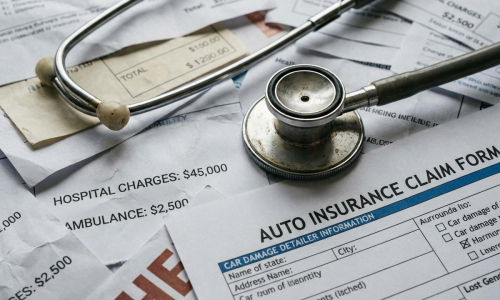 Foto de desenfoque de movimiento de un choque de auto en una intersección concurrida de McAllen Texas